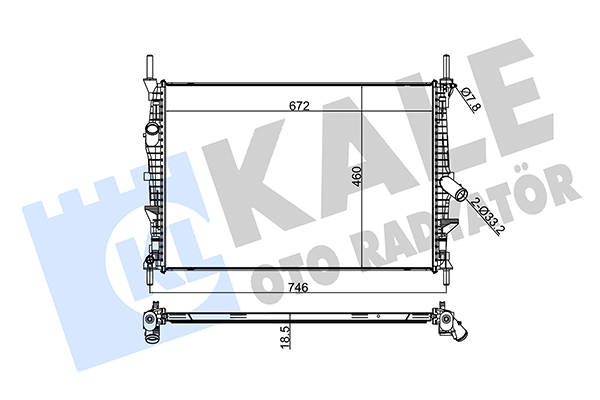 Ford Transit Su Radyatörü Radyator Su . - . Tdcı Klımasız Brazıng OEM 7C118005AB